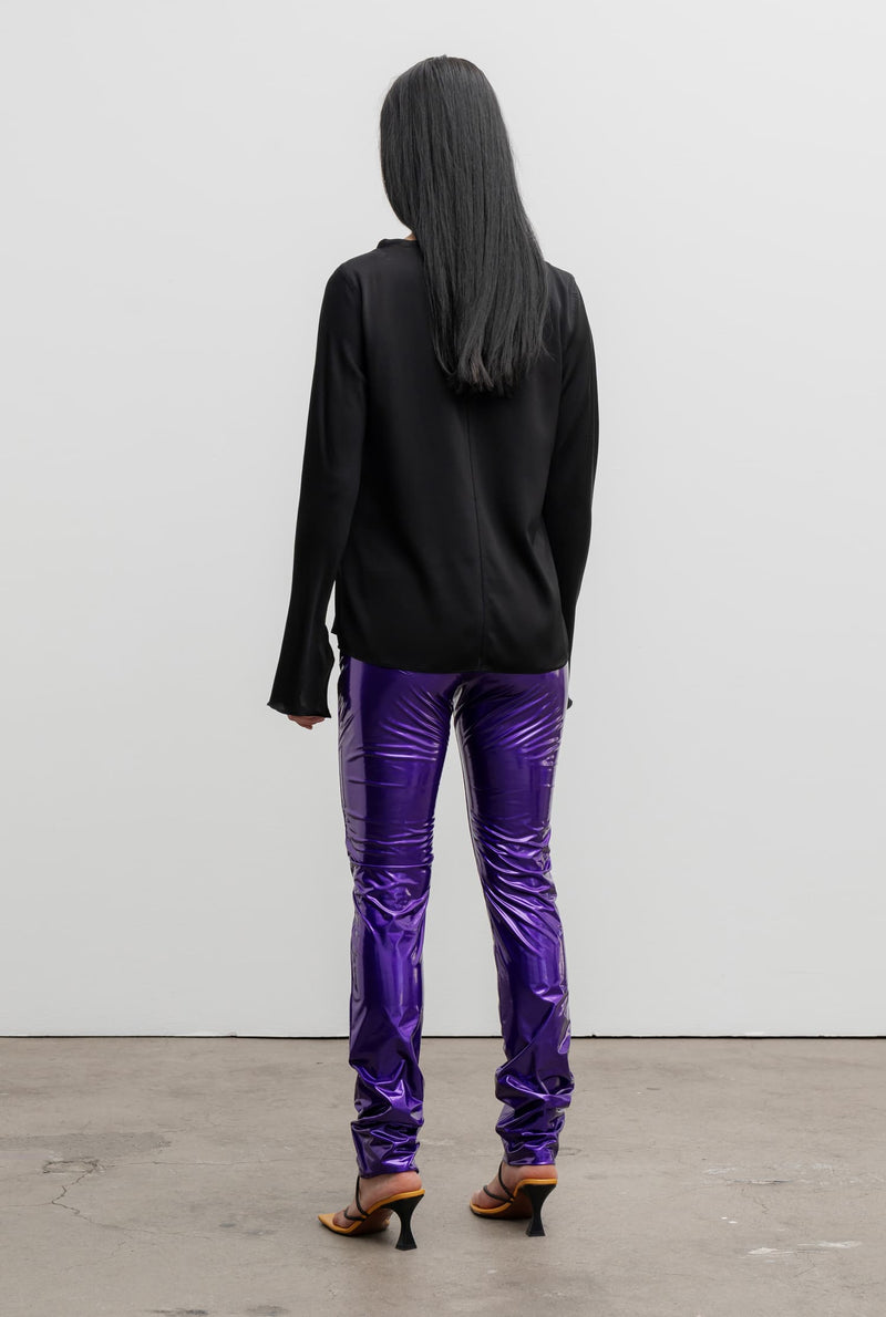 Amaya latex trousers violet