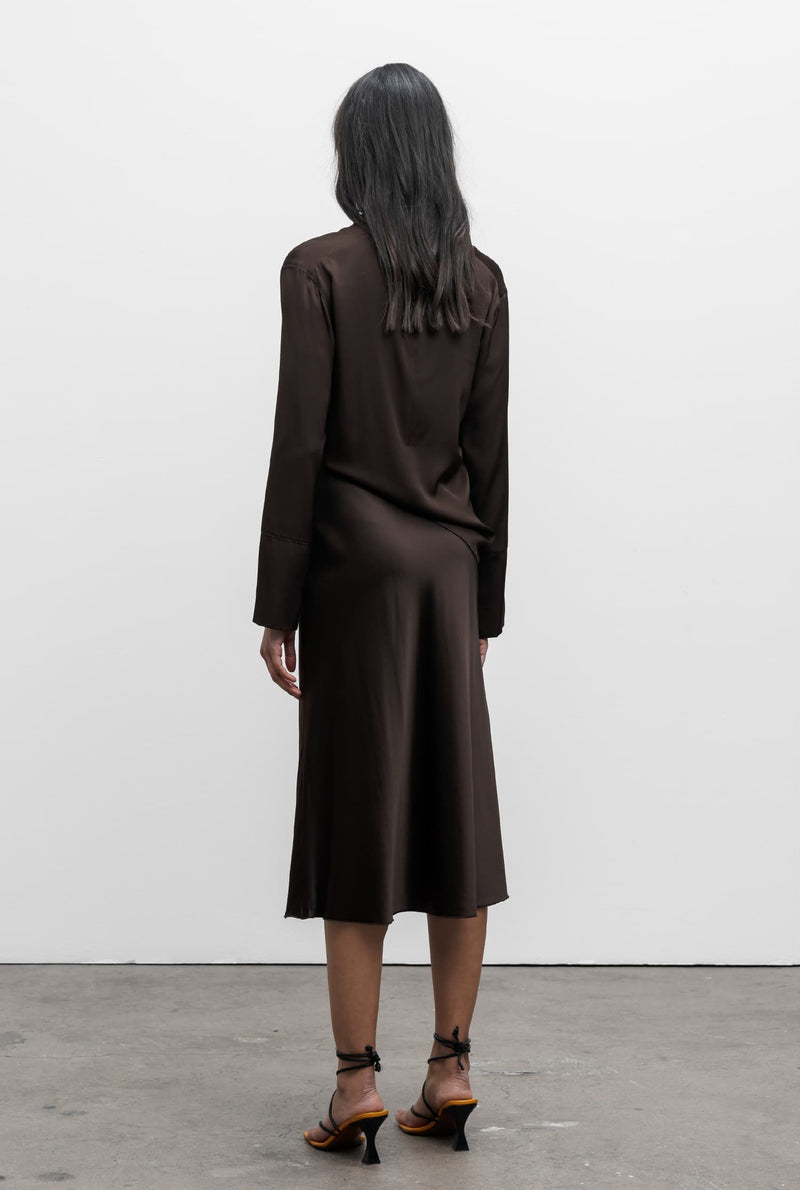 Ayumi silk blouse dark brown