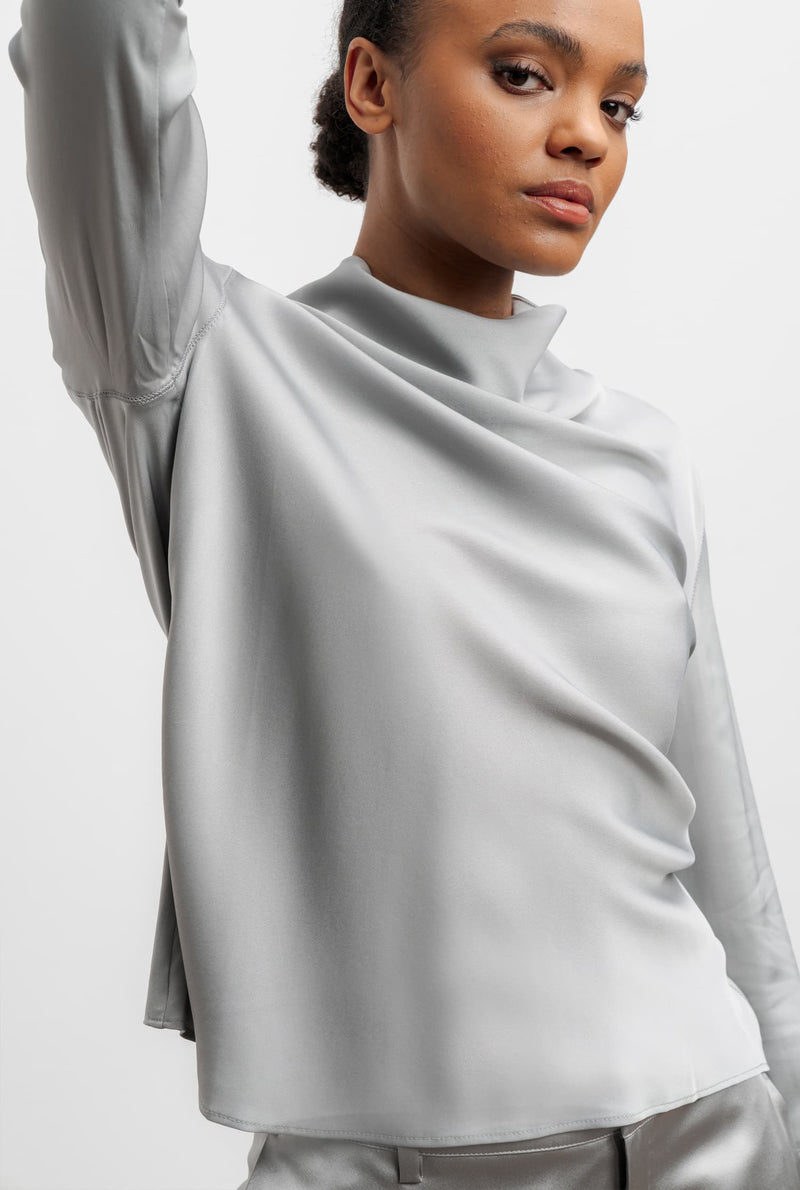 Ayumi silk blouse silver