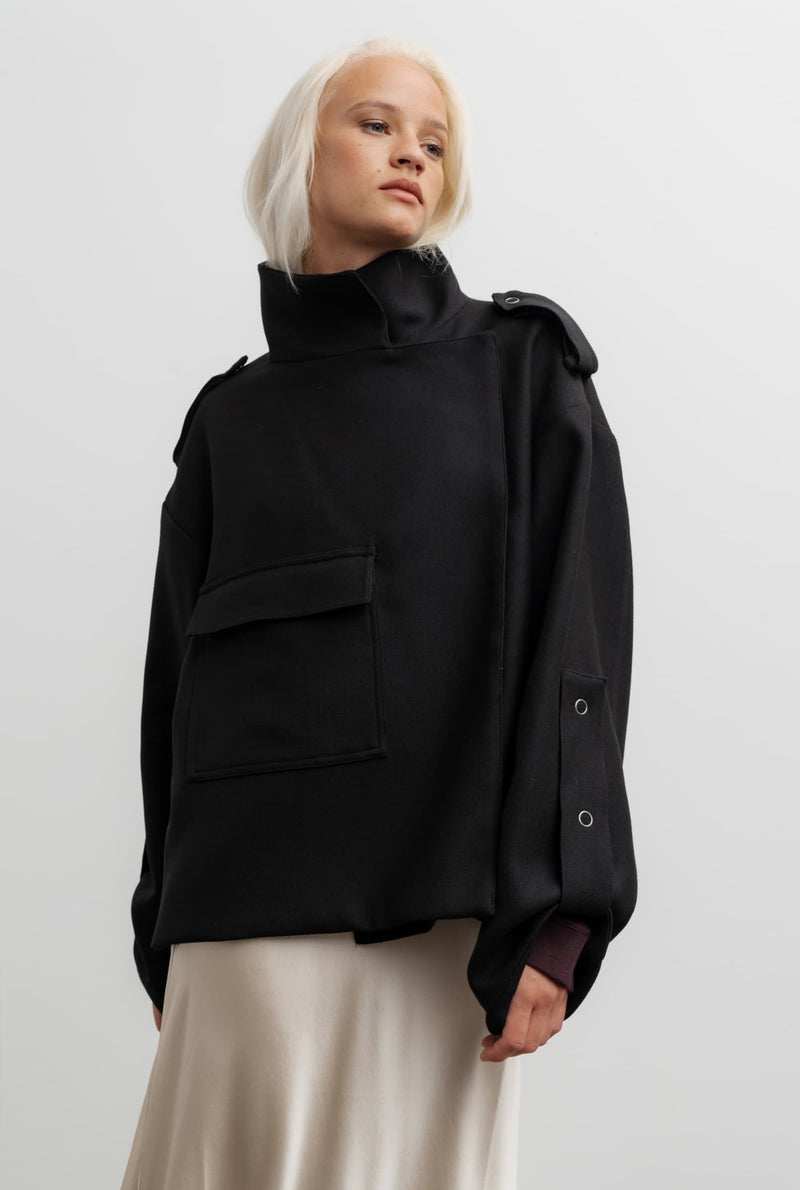 Buffy wool jacket black