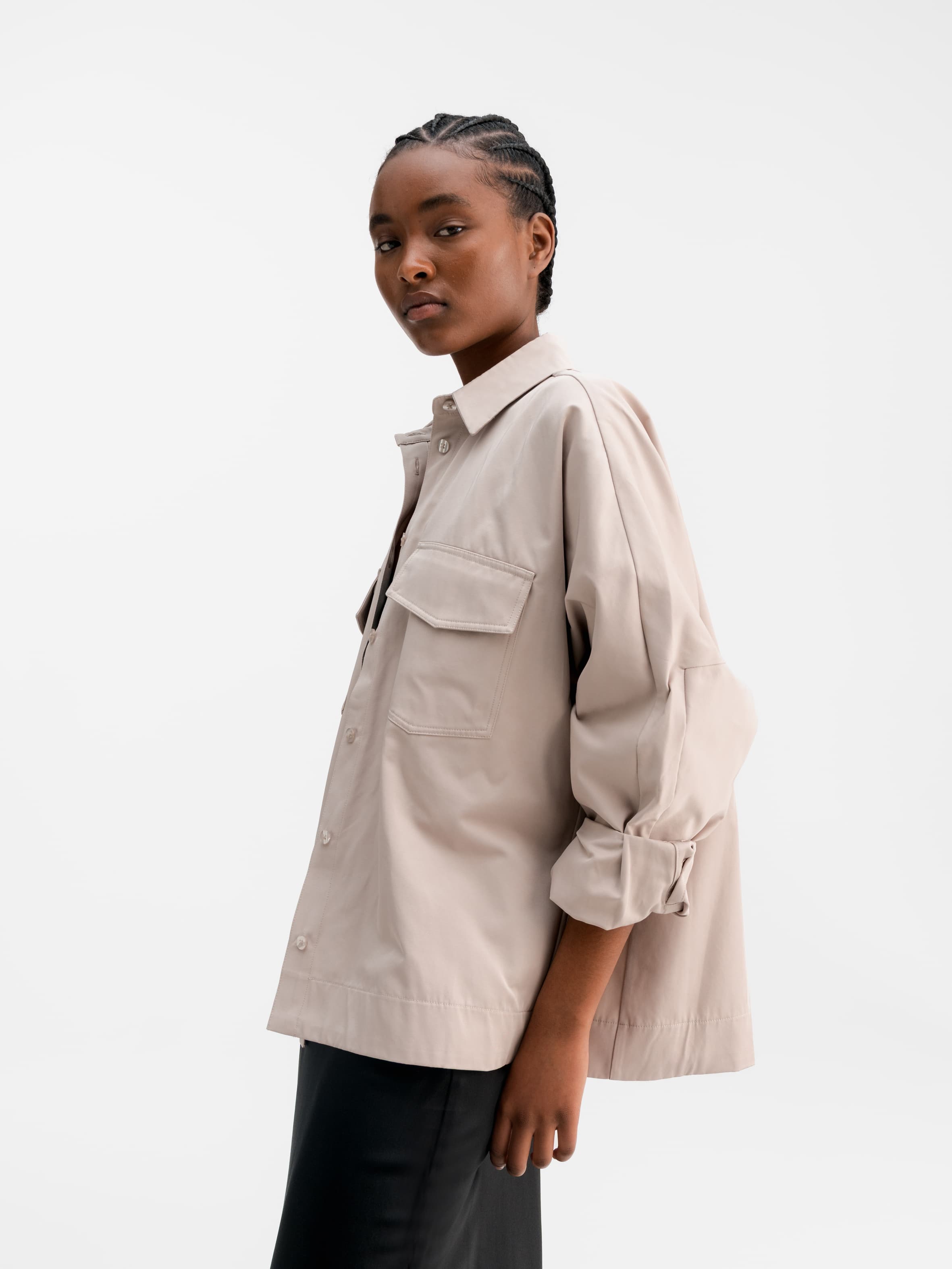 SHISHIKUI シシクイ Over Shirt オーバーシャツ　コットン Kaia over shirt greige – Ahlvar Gallery