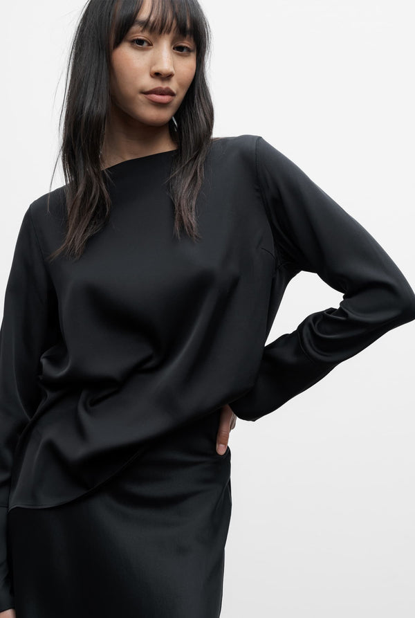 Kelly silk blouse black