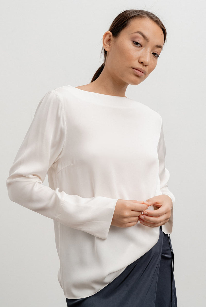 Kelly silk blouse off-white