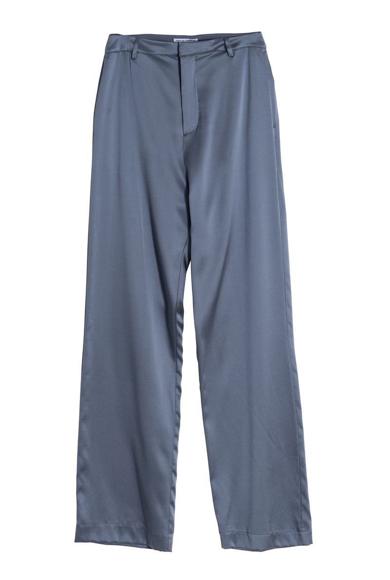 Ava silk trousers steel blue