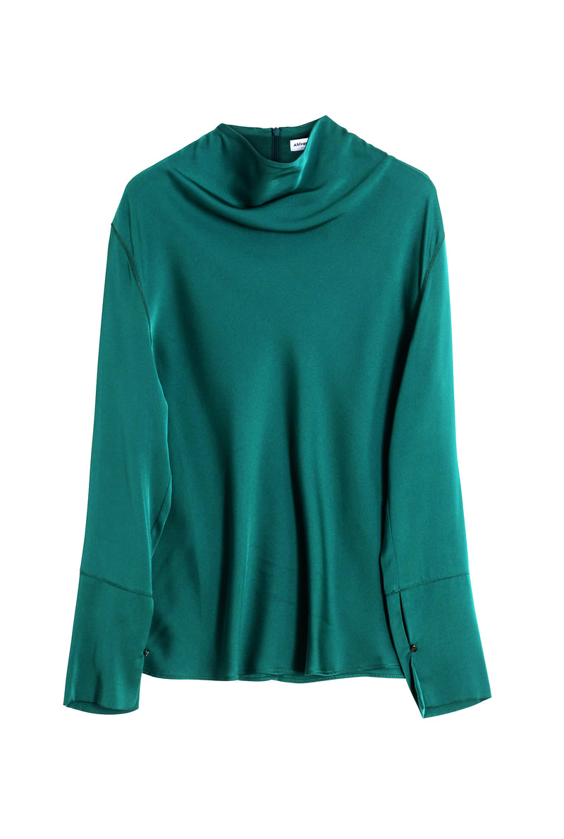 Ayumi silk blouse emerald green