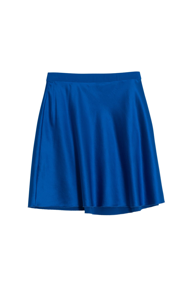 Hana short silk skirt cobalt blue