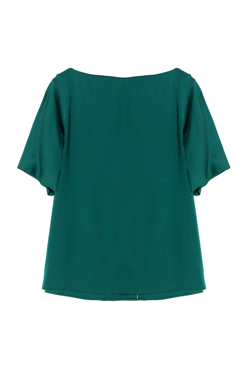 Yoli silk blouse emerald green