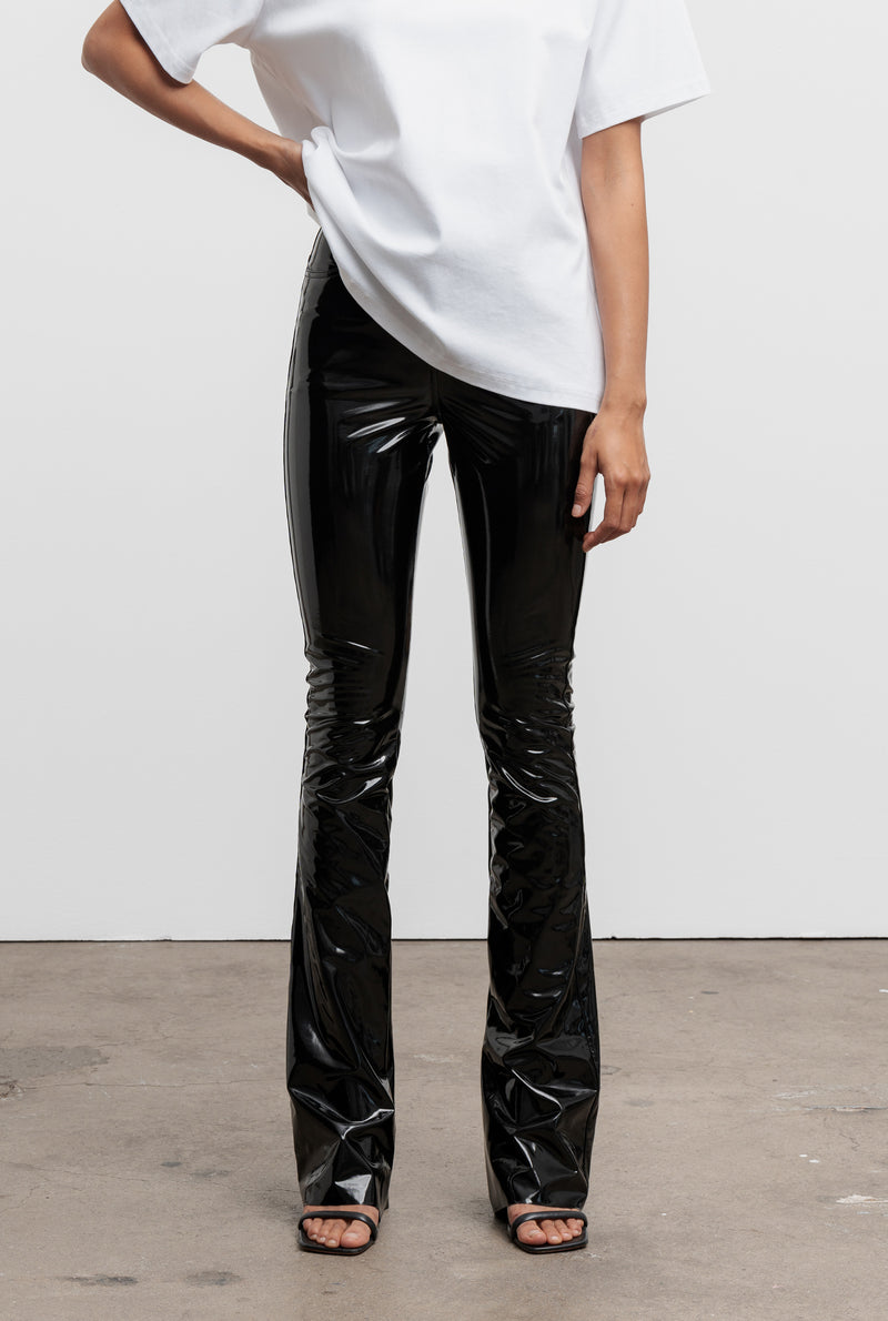 Aiko latex trousers black