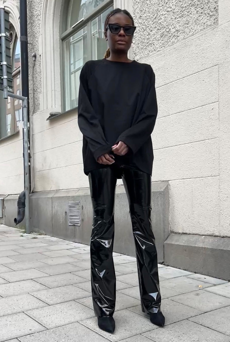 Aiko latex trousers black