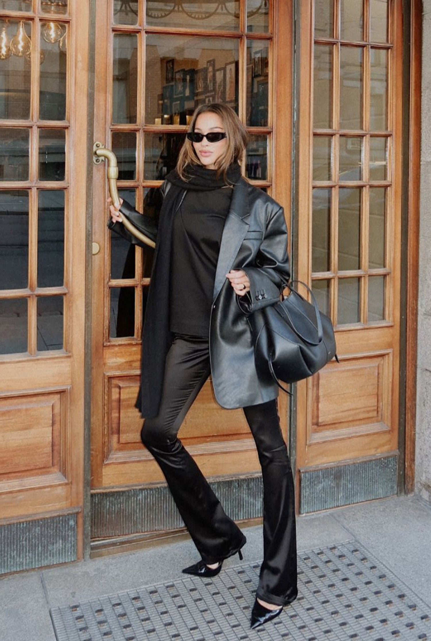 Aiko satin trousers black