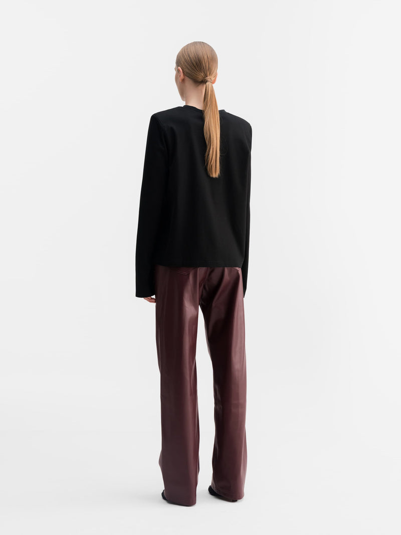 Aina PU leather trousers burgundy