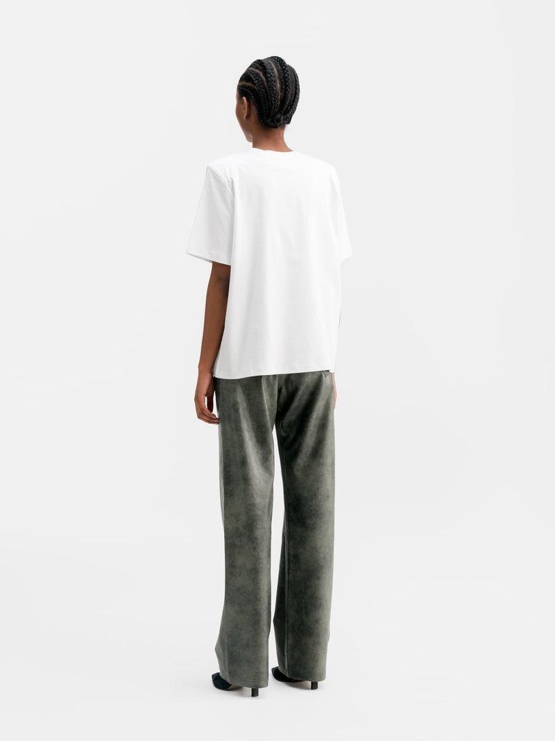 Aina PU leather trousers dark grey