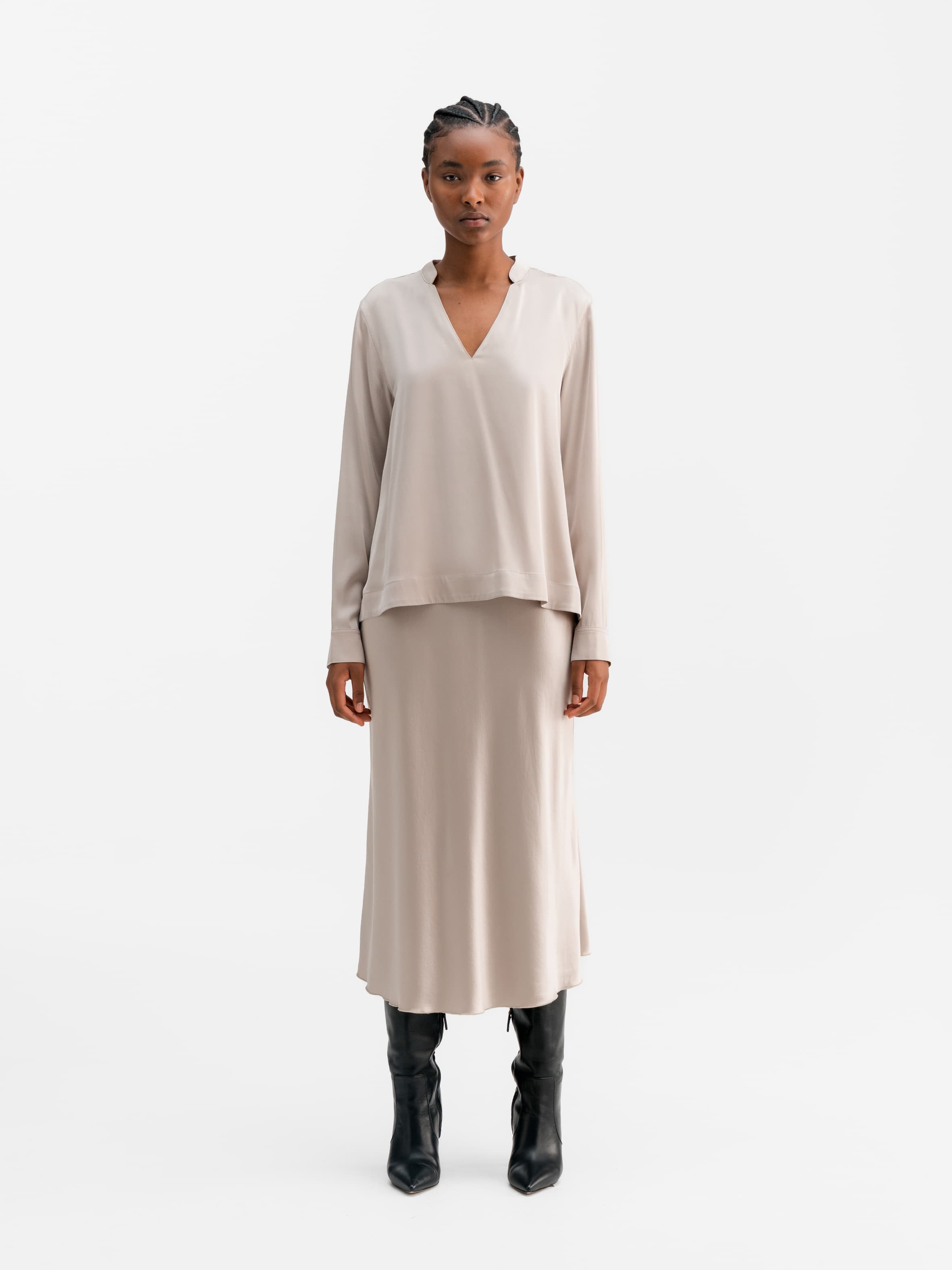 Alice silk blouse greige