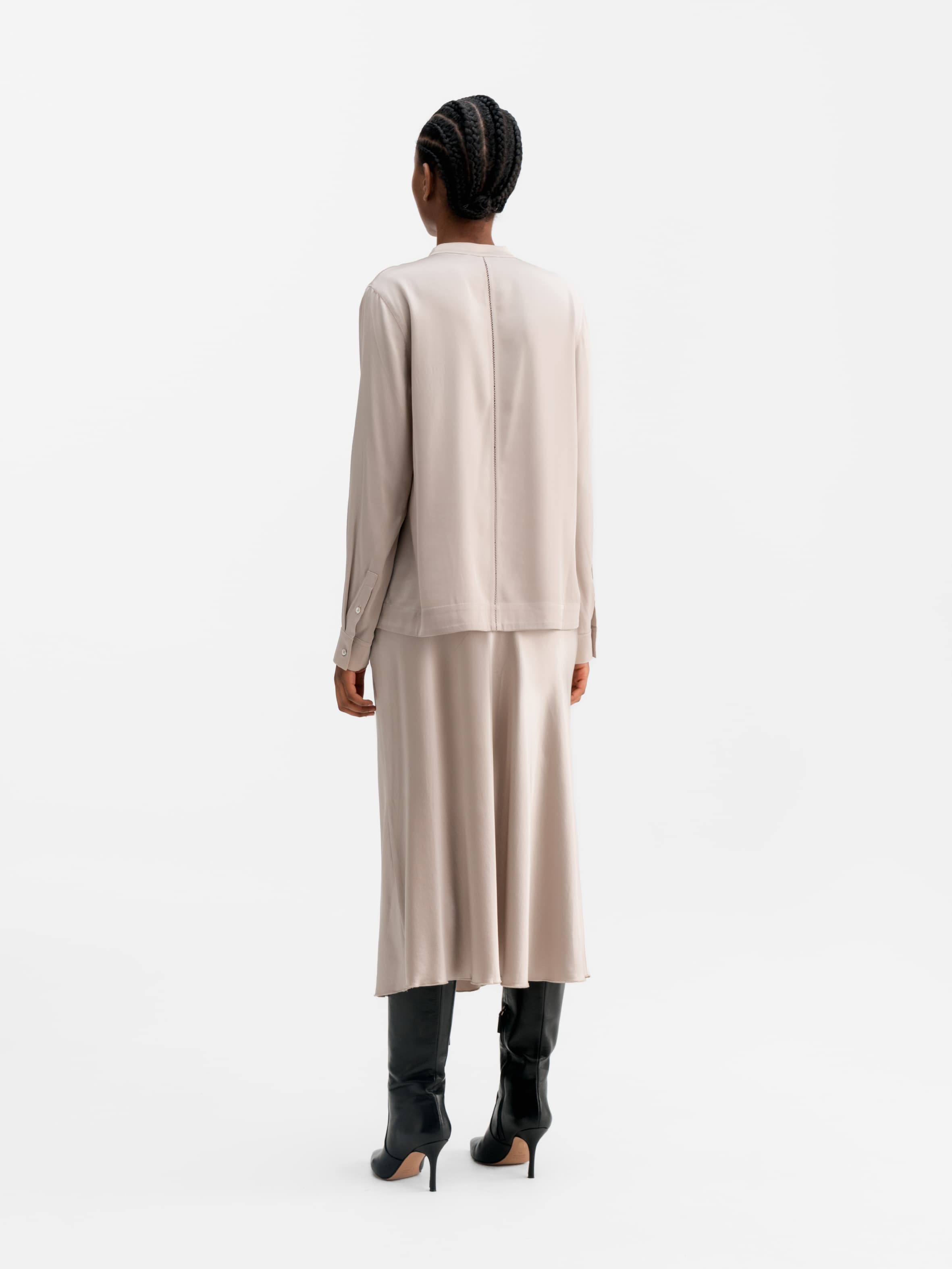Alice silk blouse greige