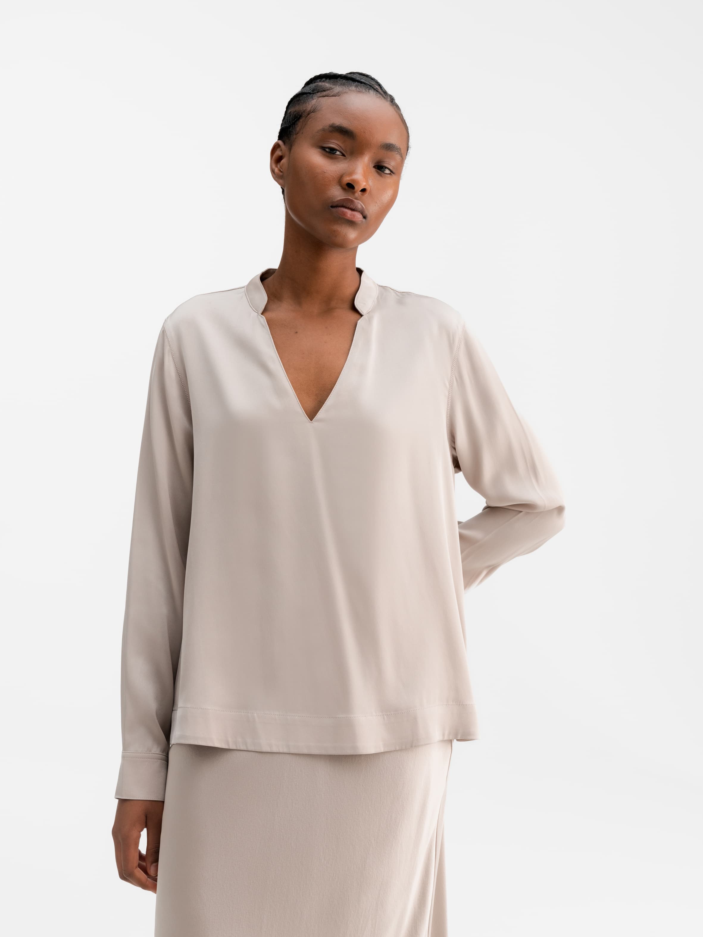 Alice silk blouse greige