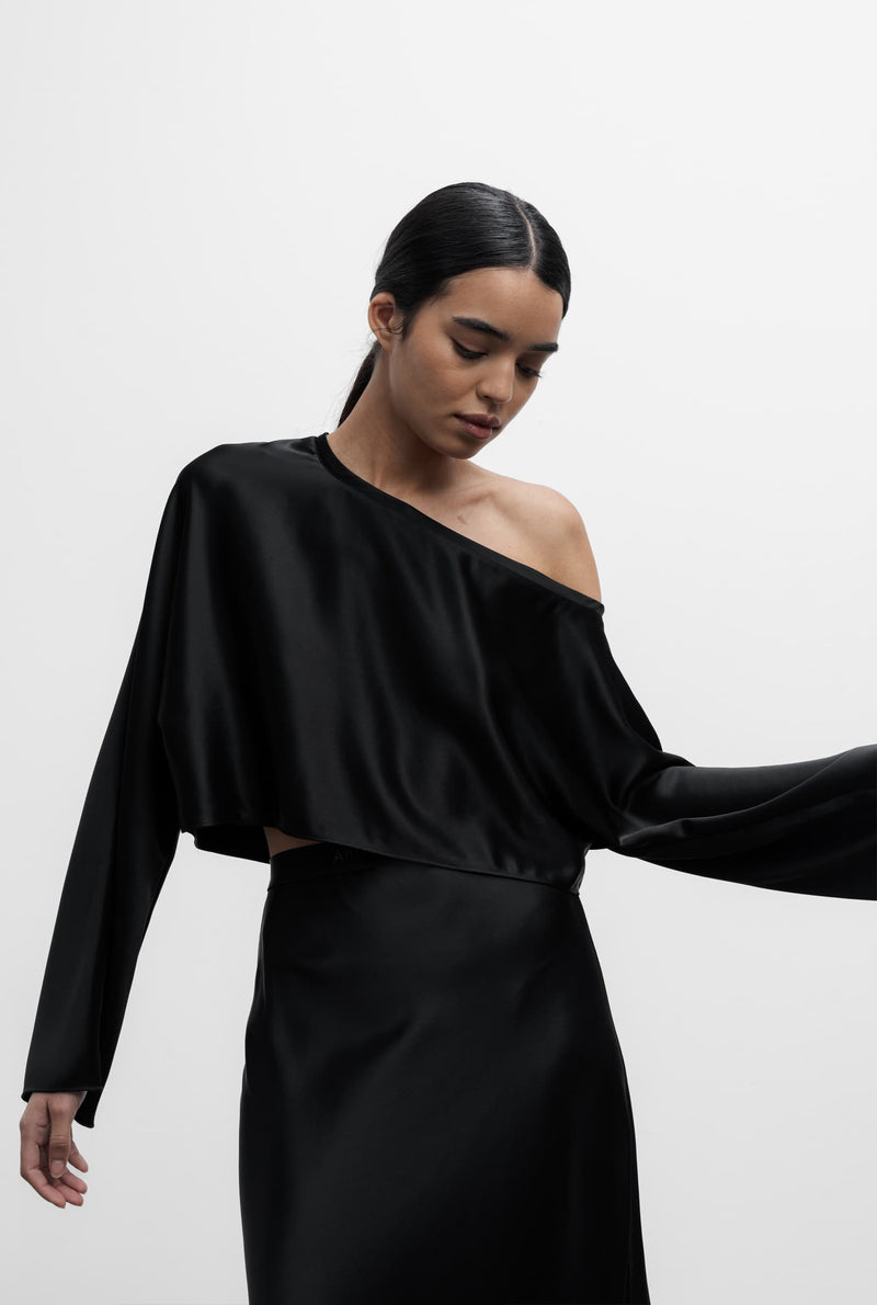Alma cropped blouse black
