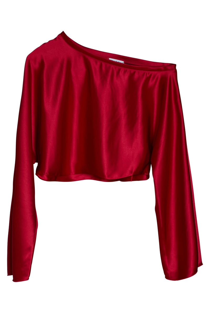 Alma cropped blouse red