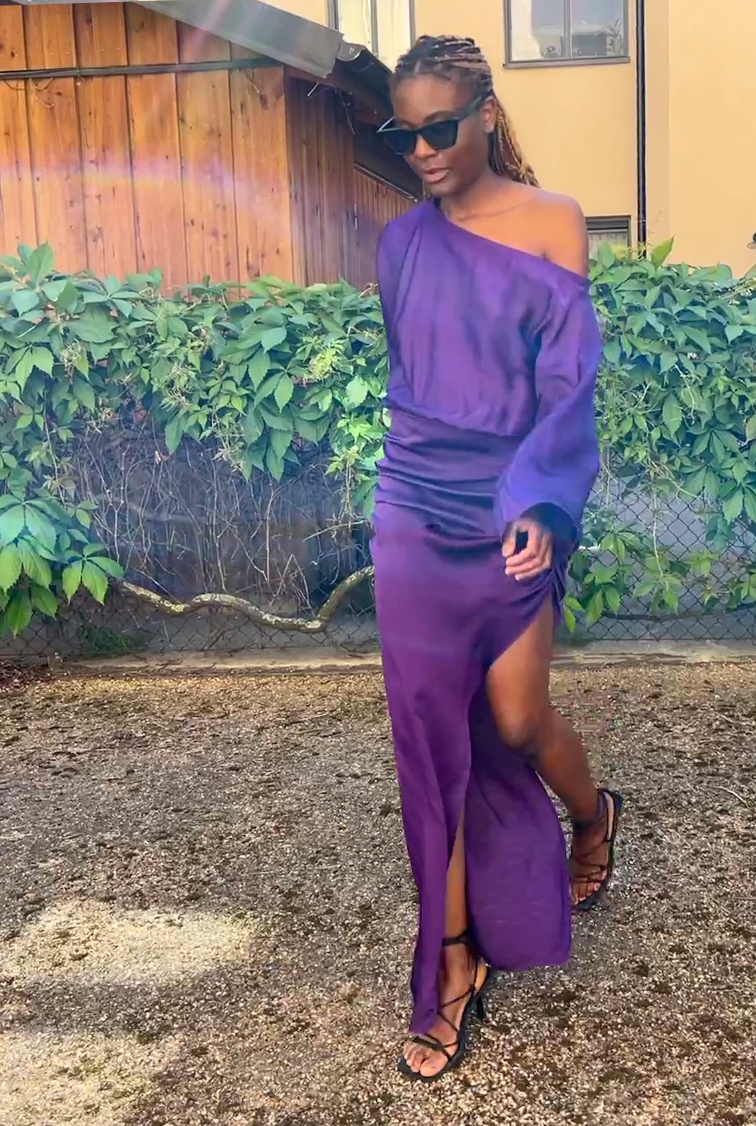 Alma silk dress violet