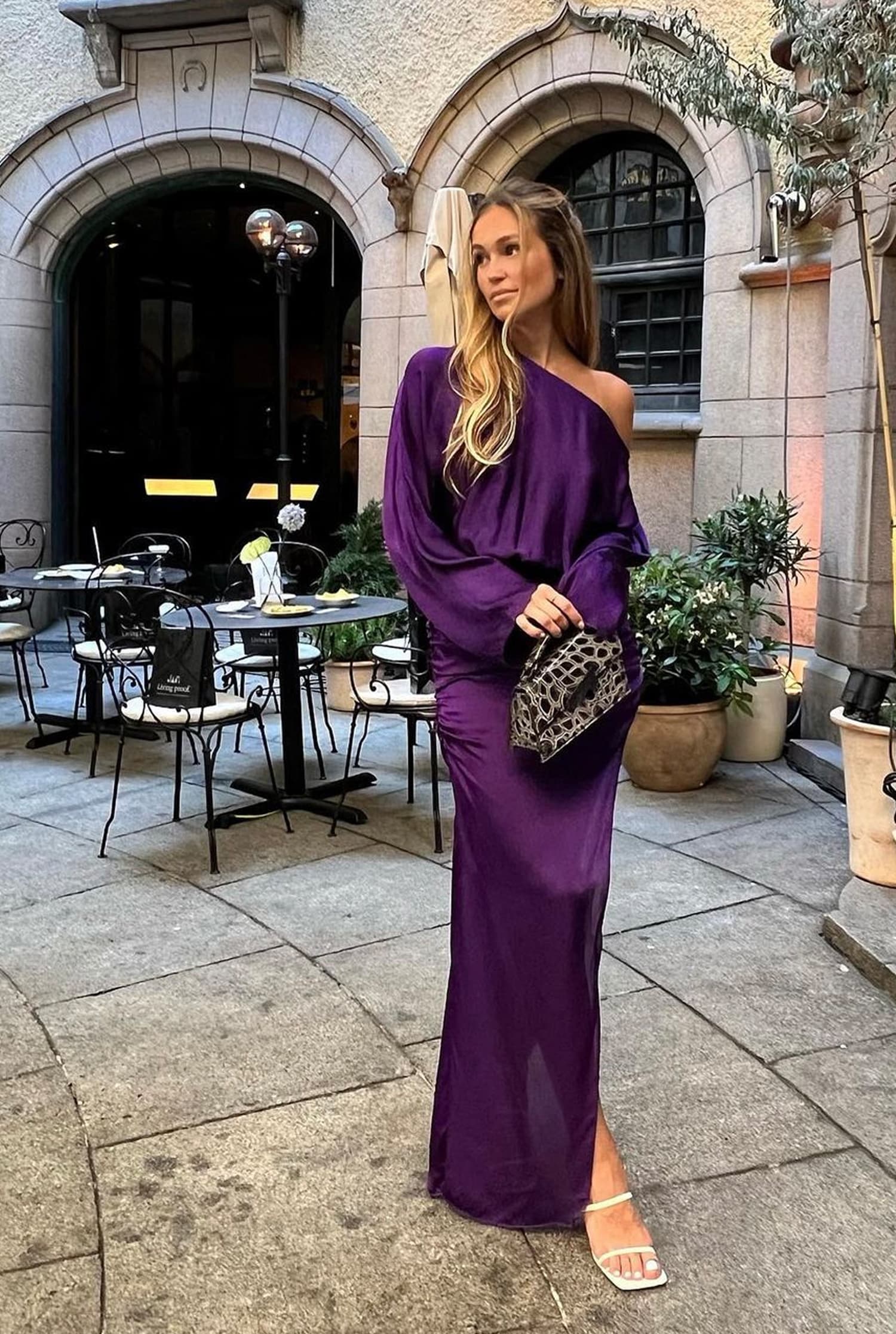 Alma silk dress violet