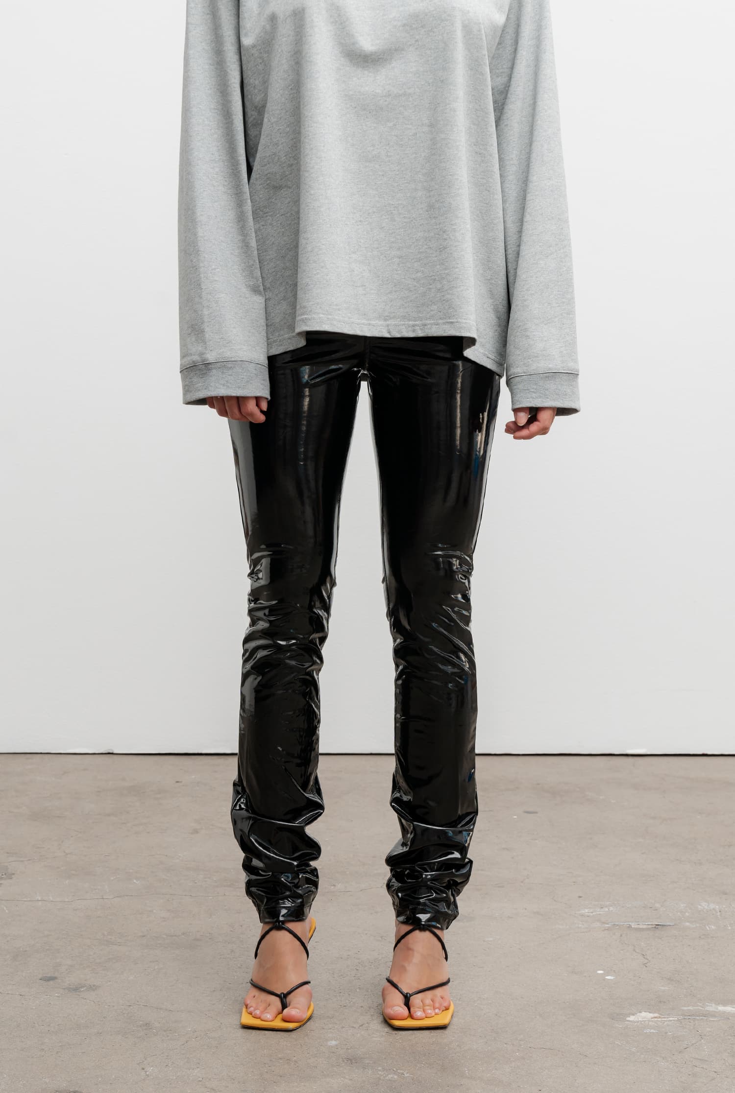 Amaya latex trousers black