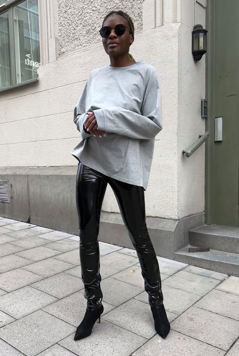 Amaya latex trousers black