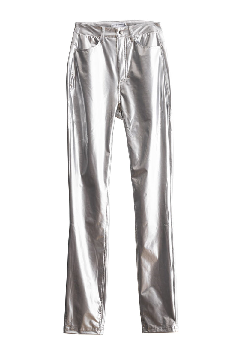 Amaya latex trousers silver