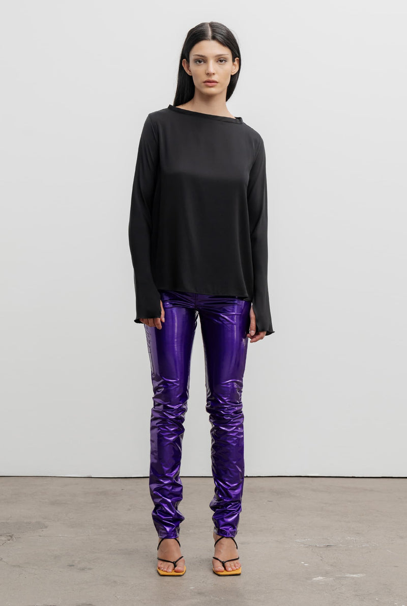 Amaya latex trousers violet