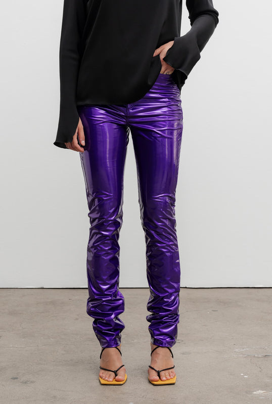 Amaya latex trousers violet