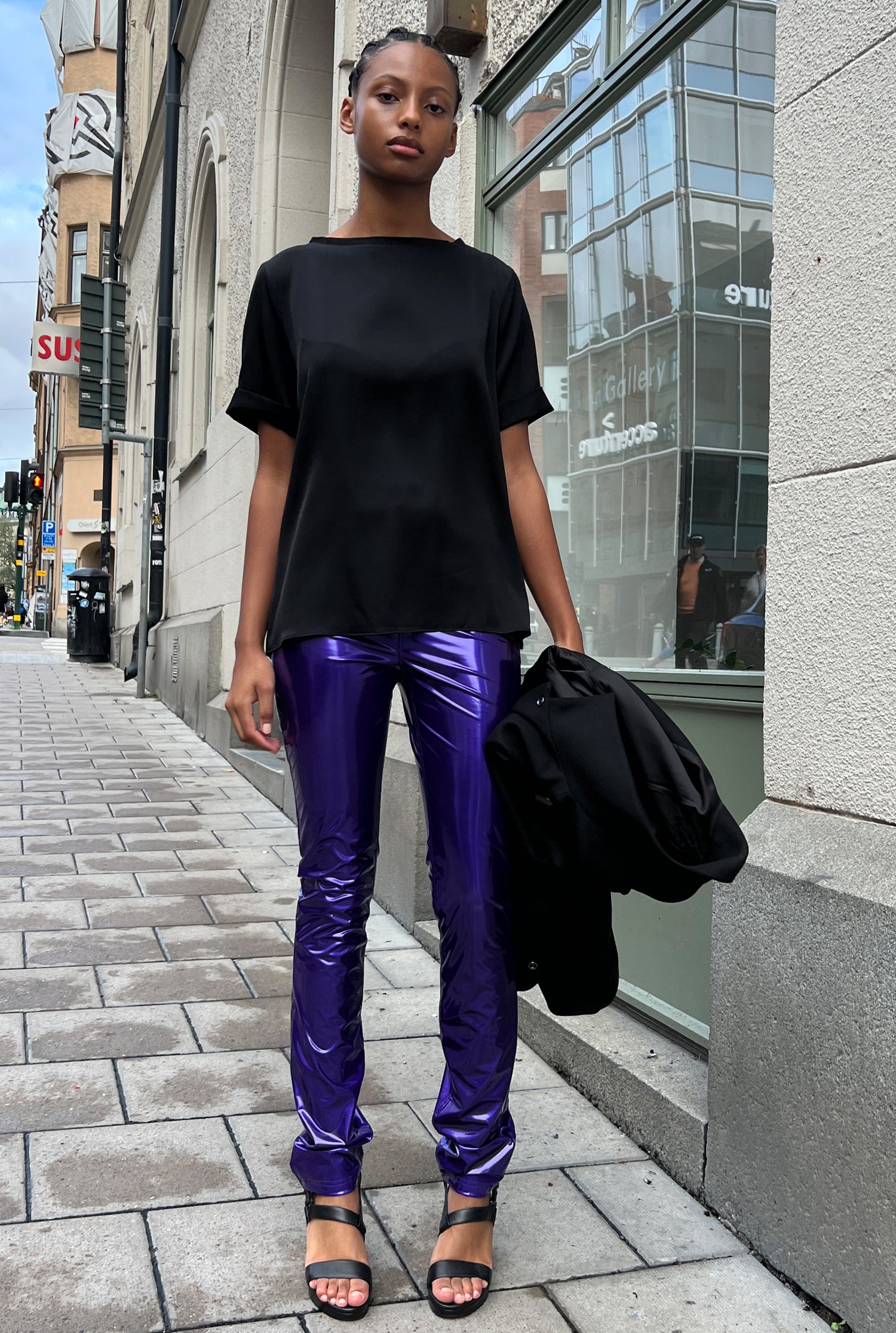 Amaya latex trousers violet