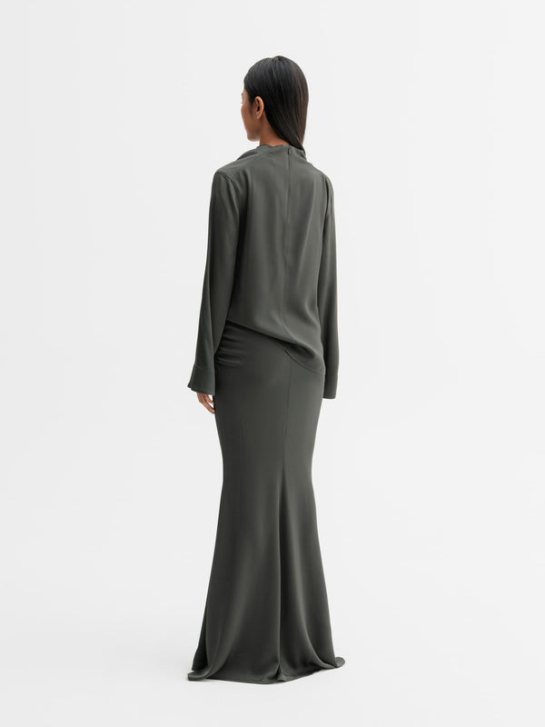 Back view of Ahlvar Gallery Ari blouse in Wood