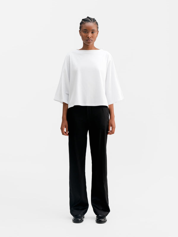 Ava satin silk trousers black