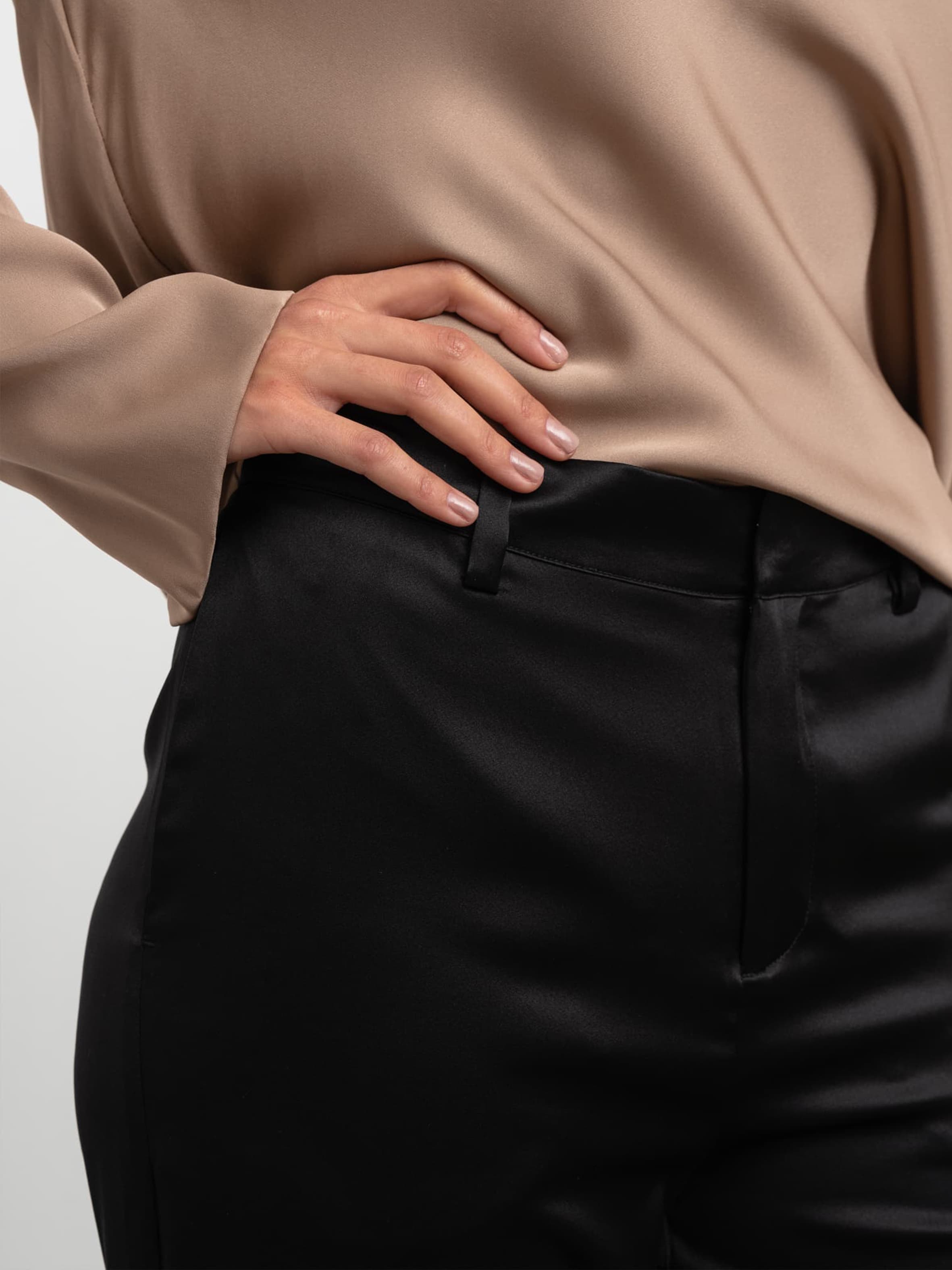 Ava satin silk trousers black