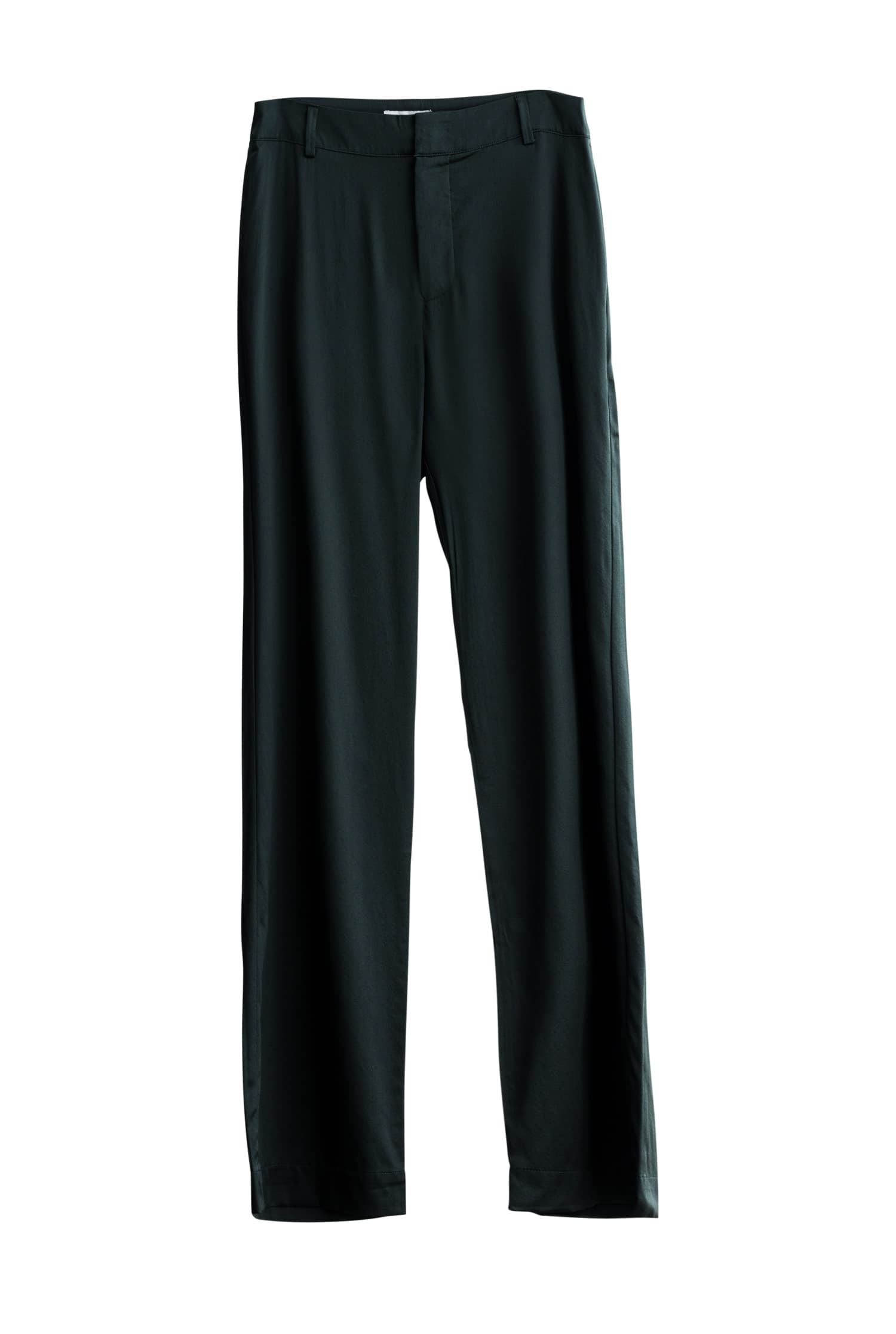 Ava satin silk trousers deep forest