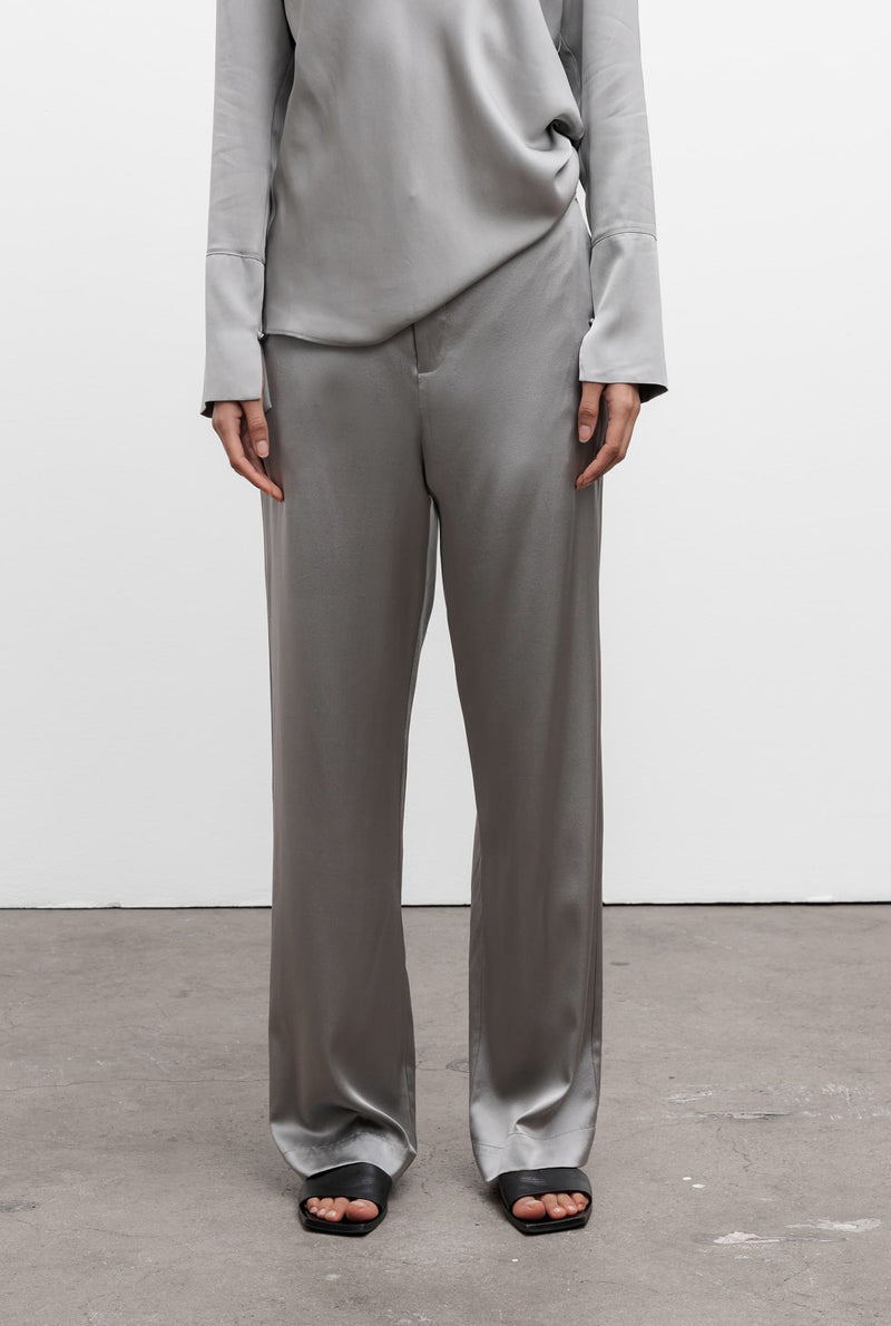 Ava silk trousers silver