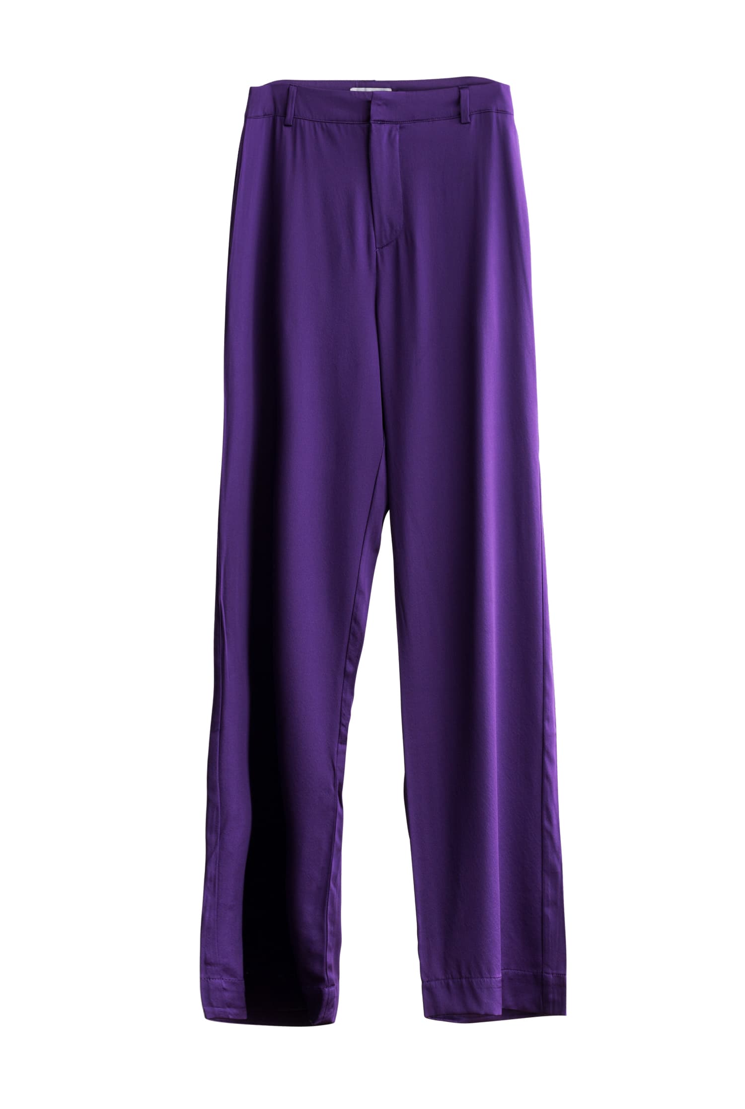 Ava satin silk trousers violet