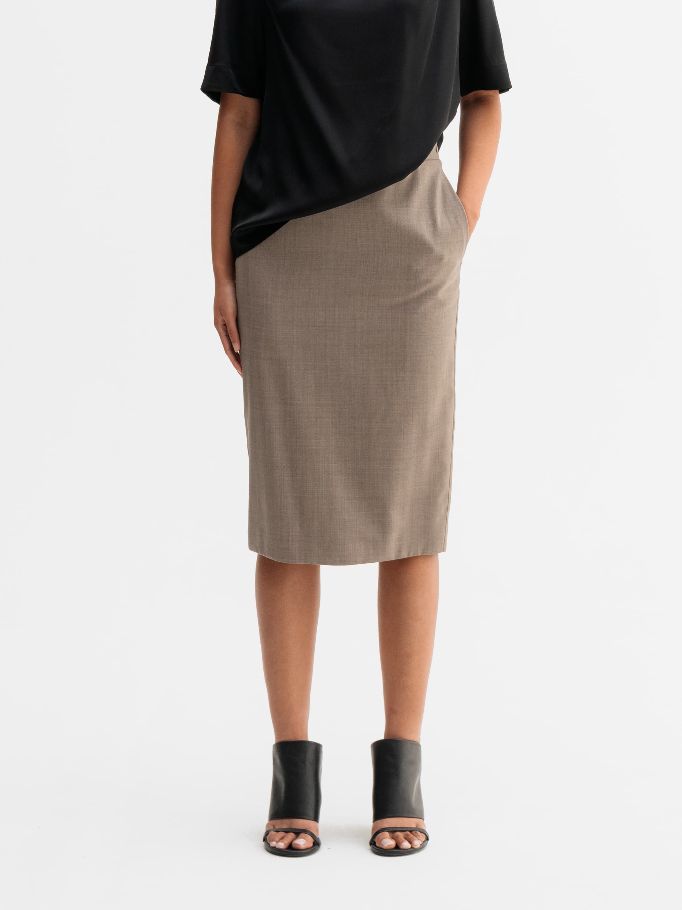 Ava wool skirt light brown