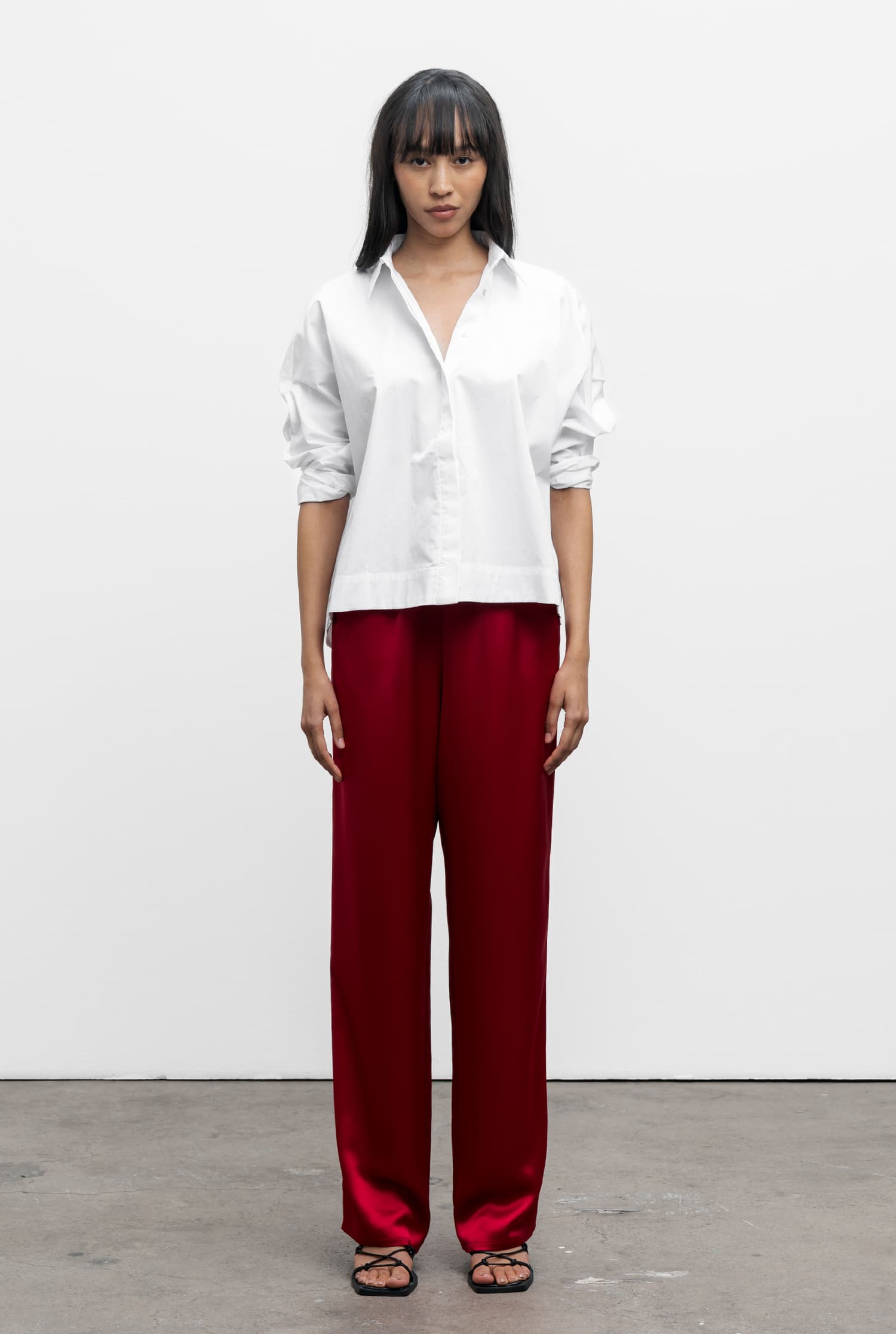 Ayla satin trousers red