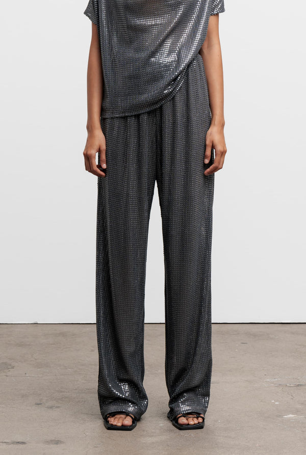 Ayla sequin trousers dark grey