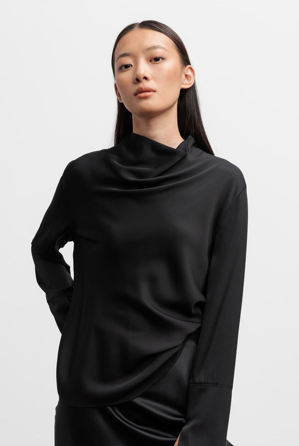 Ayumi silk blouse black