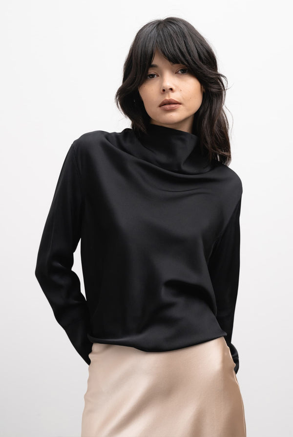 Ayumi silk blouse black