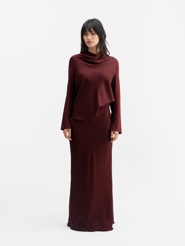Ayumi silk blouse burgundy