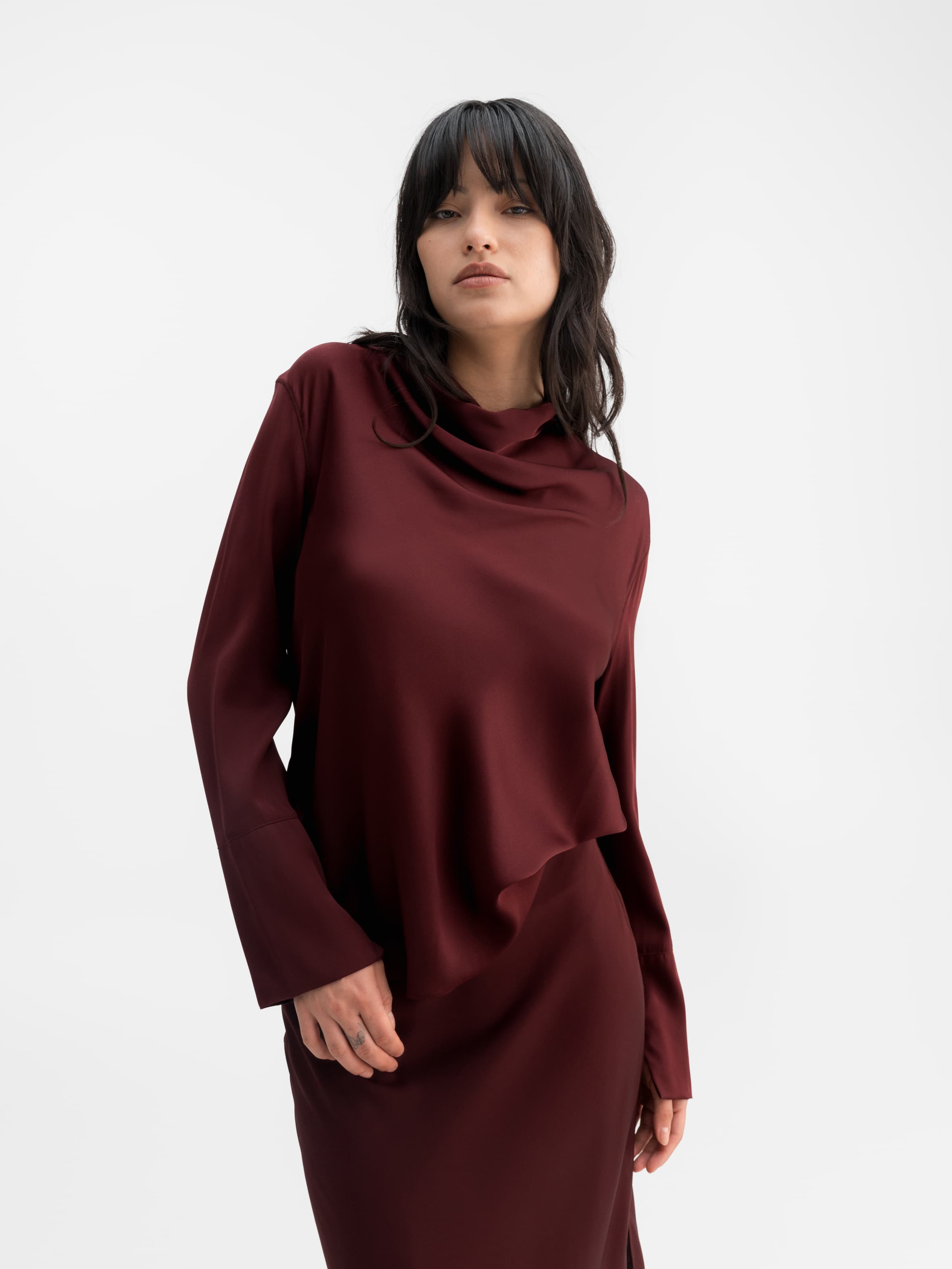Ayumi silk blouse burgundy
