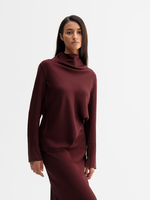 Ayumi silk blouse burgundy