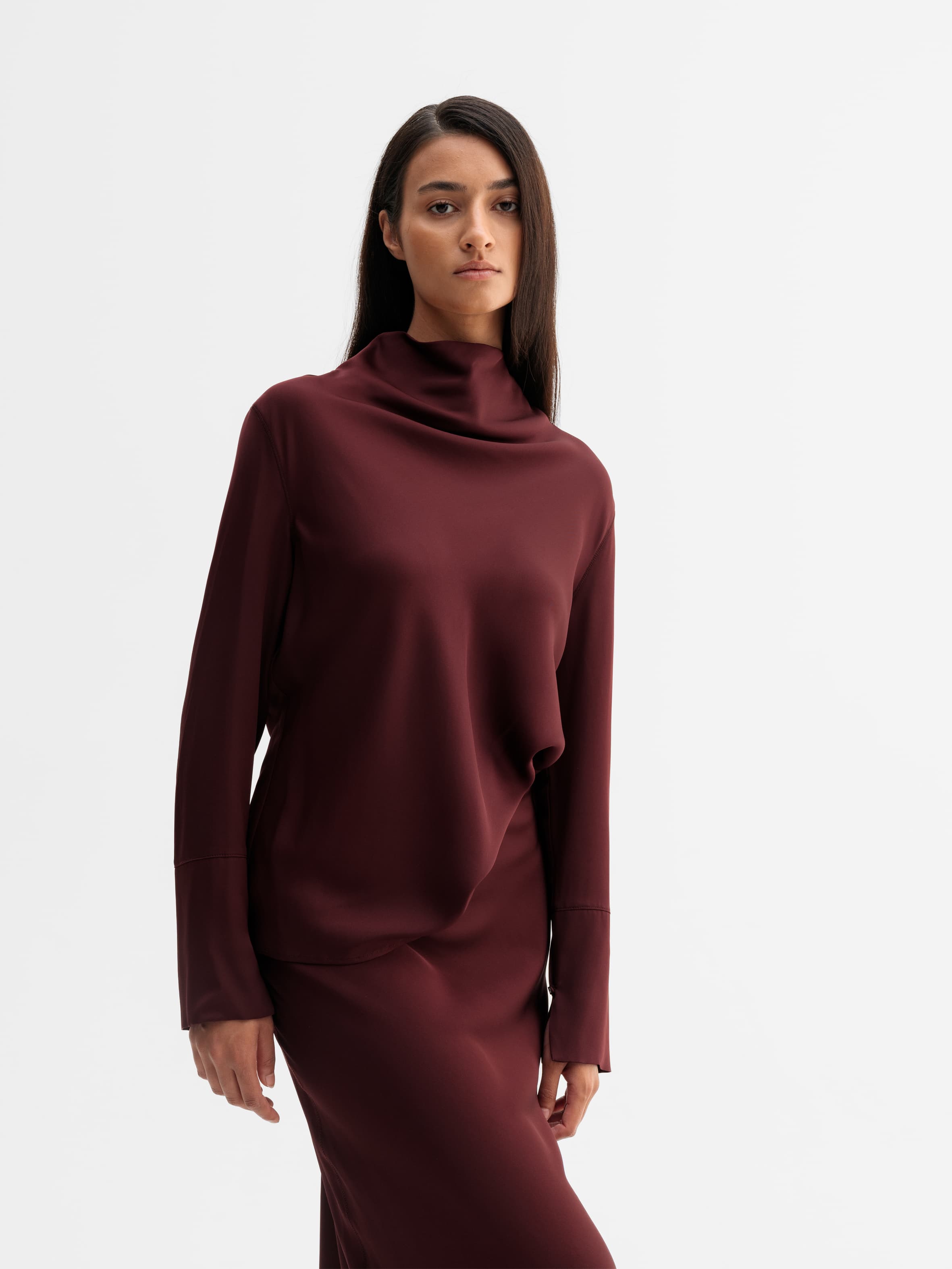 Ayumi silk blouse burgundy