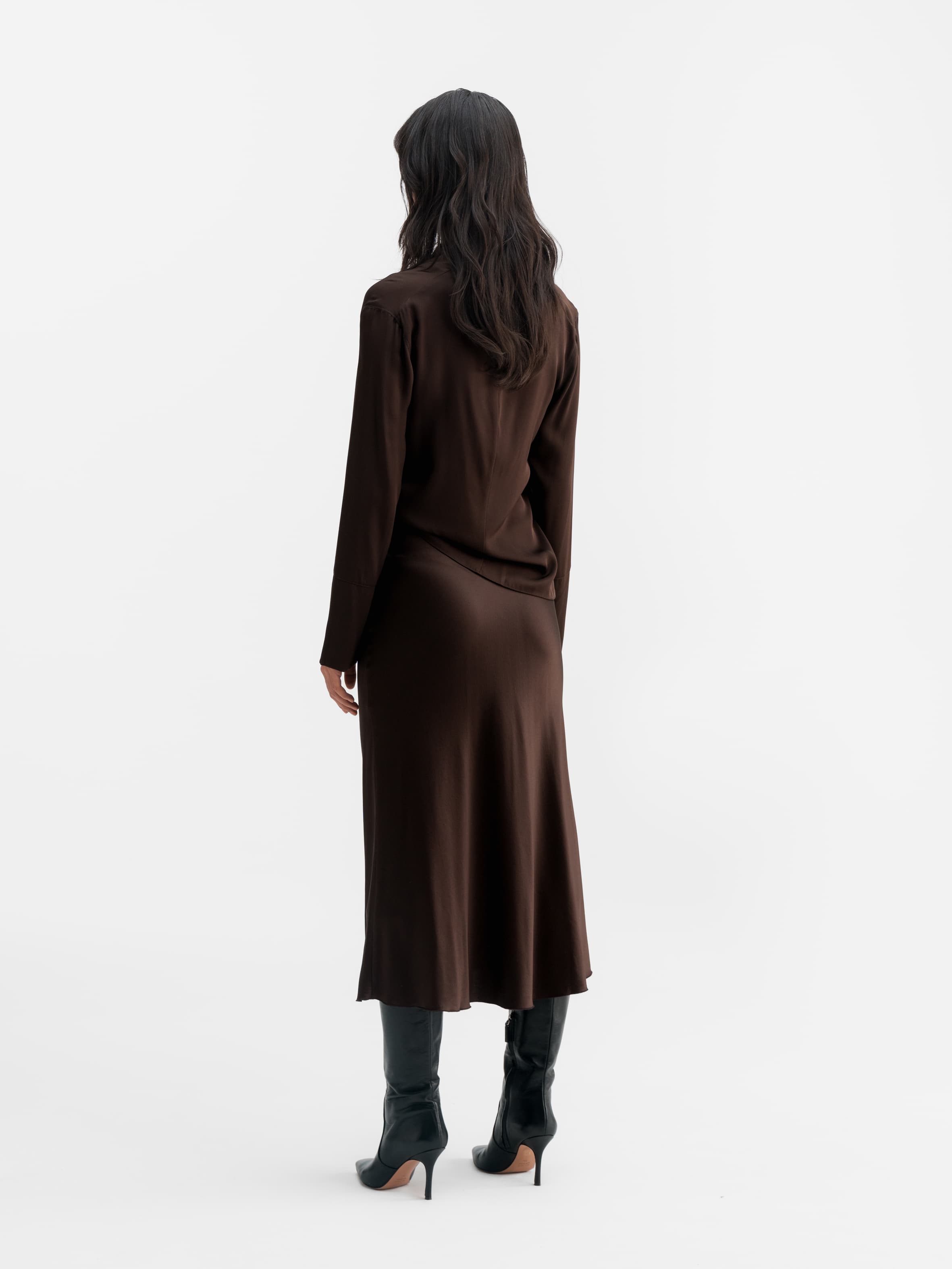 Ayumi silk blouse dark brown