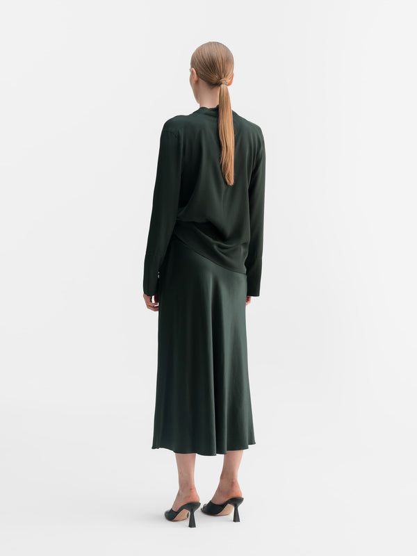 Ayumi silk blouse deep forest