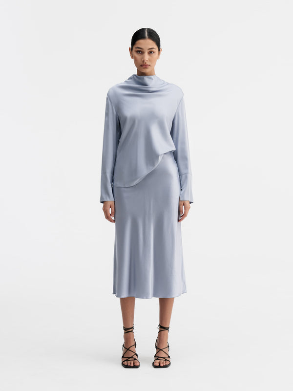 Ayumi silk blouse denim blue