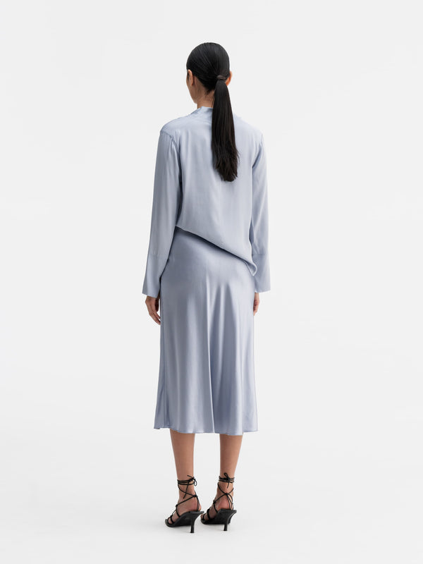 Ayumi silk blouse denim blue