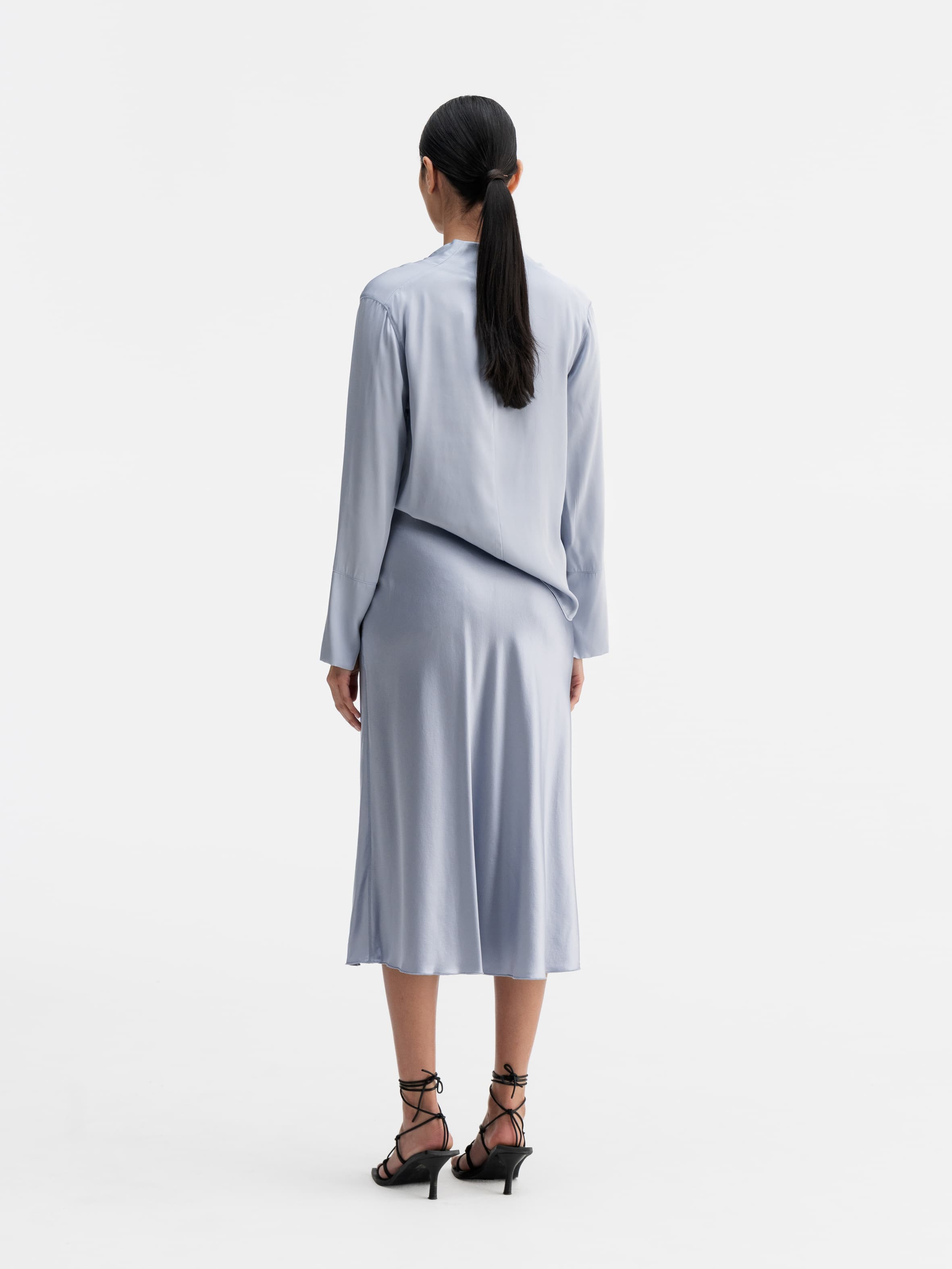 Ayumi silk blouse denim blue