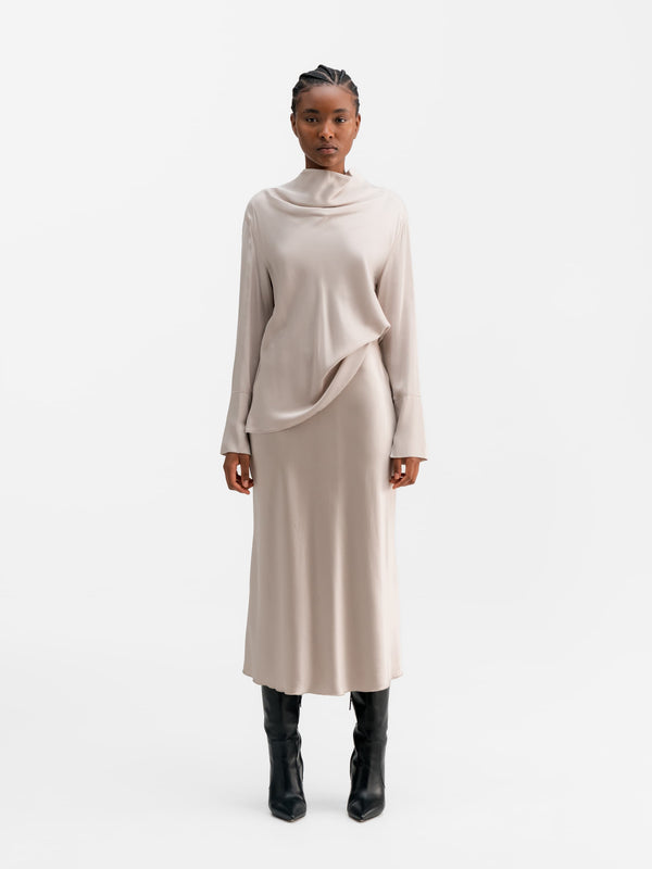 Ayumi silk blouse greige